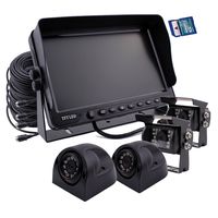 Camnex Car Backup Camera System 7" Monitor Build-in DVR Recorder with Quad Split Screen Rear View Camera System Kit 4 x Camera for Truck Van Caravan Trailers Camper Bus RV