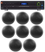 JBL VMA1120 Commercial/Restaurant 120W 70v Amplifier+(8) JBL Black 6.5" Speakers