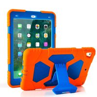 New iPad 9.7 2018/2017 Case, KIDSPR Lightweight Shockproof Rugged Cover with Stand Protective Full Body Rugged for Kids for New Apple iPad 9.7 inch 2018/2017 (6th Gen, 5th Gen) (Orange/Blue)