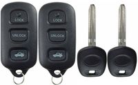 KeylessOption Keyless Entry Remote Car Fob Uncut Ignition Key Blank For Toyota Camry GQ43VT14T (Pack of 2)