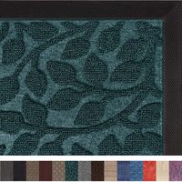 Gorilla Grip Original Durable Rubber Door Mat, 29x17, Heavy Duty Doormat, Indoor Outdoor, Waterproof, Easy Clean, Low-Profile Rugs for Entry, Patio, High Traffic Areas, Green Vine Leaves