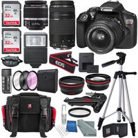 Canon EOS Rebel T6 DSLR Camera with 18-55mm, EF 75-300mm Lens, and Deluxe Bundle