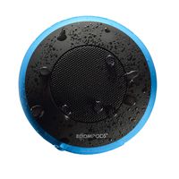 Boompods Aquapod Waterproof Bluetooth Speaker (Blue) - Big Bass - 5 Hour Recharable Battery - Includes Suction Cup, Karabiner, Lanyard & Bike Mount
