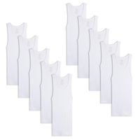 Fruit of the Loom Boys' Cotton Tank Top Undershirt (Multipack), Boys - 10 Pack - White, Medium