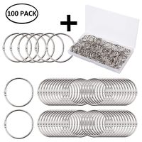 Binder Rings, E-BAYKER 100pcs 1 Inch Loose Leaf Binder Rings, Book Rings, Nickel Plated Steel Metal Key Rings for School,Classroom,Office