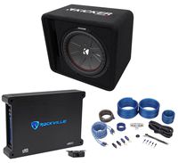Kicker 43VCWR122 COMP12 12" 1000W Car Subwoofer+Mono Amplifier+Vented Sub Box