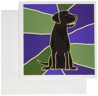 3dRose Black Labrador Retriever Art - Greeting Cards, 6 x 6", Set of 6 (gc_195124_1)