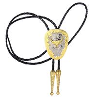 bolo tie for man balo tie western cowboy cowgirl tie (Gold bull head)