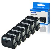 SuperInk 6 Pack Black on Clear Label Tape Compatible for Brother MK131 M-K131 M131 PT-100 PT-45 PT-55 PT-65 PT-70 PT-80 PT-85 PT-90 Thermal P-Touch Printer(12mm 1/2inch x 8m 26.2ft)