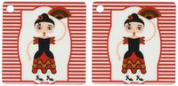 3dRose Spain is represented by a flamenco dancer,flamenco is spanish popular folk music - Key Chains, 2.25 x 4.5 inches, set of 2 (kc_160621_1)