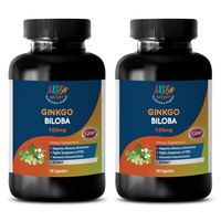 Brain Memory - Ginkgo BILOBA 120MG - Pills for Men - 2 Bottles (100 Capsules)