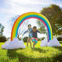 Rainbow Sprinkler Outdoor Inflatable Pools Summer Fun Outside Backyard Family Water/Birthday Party Toy for Children Infants Toddlers,Boys, Girls and Big Kids