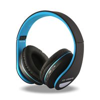 FX-Viktaria Over Ear Headphones, Headset with Microphone, Foldable and Lightweight, Support TF Card, USB Charging Headset, MP3 Mode and FM Radio for Cellphones, Laptop -BlackBlue