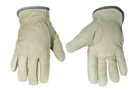 G & F 2012L-3 Cold Weather Premium Genuine Grain Pig Skin Leather Gloves with Red Fleece Lining (3 Pair), Winter Work Gloves, Driving Gloves, Men's Large