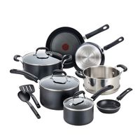 T-fal C515SC Professional Total Nonstick Thermo-Spot Heat Indicator Induction Base Cookware Set, 12-Piece, Black