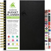Clever Fox Budget Planner & Monthly Bill Organizer with Pockets. Expense Tracker Notebook, Budgeting Journal and Financial Planner Budget Book to Control Your Money. Large Size (8" x 9.5") - Black
