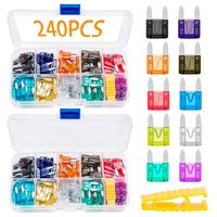 240 Pcs Blade Car Fuses Assortment Mini Truck Kit (2A/3A/5A/7.5A/10A/15A/20A/25A/30A/35A)
