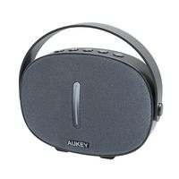 AUKEY Portable Bluetooth Speaker with Fabric Front, Hanging Strap, and 3.5mm Audio Input for iPhone, Samsung and More