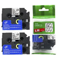 2/Pack LM Tapes - Premium 1" Black Print on Matte Clear Label (24mm 0.94 Laminated) Compatible with Brother TZe-M51 P-Touch Tape and Comes with a Great Tape Color/Size Guide for Easy reordering.