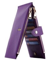 Travelambo Womens Walllet RFID Blocking Bifold Multi Card Case Wallet with Zipper Pocket (CH Purple Deep)