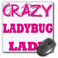 3dRose Crazy Ladybug Lady - Mouse Pad, 8 by 8 inches (mp_175149_1)