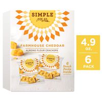 Simple Mills Almond Flour Cracker Snack Pack, Farmhouse Cheddar, 4.9 oz, 6 Count