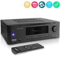 5.2-Channel Hi-Fi Bluetooth Stereo Amplifier - 1000 Watt AV Home Speaker Subwoofer Sound Receiver W/Radio, USB, RCA, HDMI, Mic in, Wireless Streaming, Supports 4K UHD TV, 3D, Blu-Ray - Pyle PT694BT