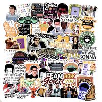 64pcs Friends TV Show Fans Stickers for Laptop Water Bottle Luggage Snowboard Bicycle Skateboard Decal for Kids Teens Adult Waterproof Aesthetic Stickers