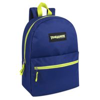 Classic Traditional Solid 17 Inch Backpacks with Adjustable Padded Shoulder Straps (Light Blue)