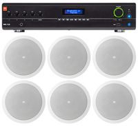 JBL VMA1120 Commercial/Restaurant 120W 70v Amplifier+(6) JBL White 6.5" Speakers