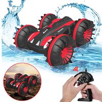 Gifts for 5-12 Year Old Boys Pussan Amphibious Remote Control Car for Kids and Adults 2.4 GHz RC Stunt Car for Boys Girls 4WD Off Road Monster Truck Gifts Remote Control Boat Summer Beach Toy SLC Red