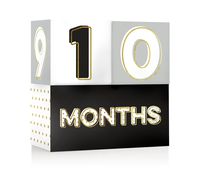 Pearhead Baby Milestone Age Blocks, Black/White/Gold