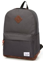 Vaschy School Backpack for College Students Casual Daypack with Padded 15 inch Laptop Compartment Dark Gray