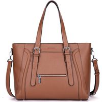 WESTBRONCO Laptop Bag for Women Briefcase Faux Leather 15.6 Inch Shoulder Bag Large Work Tote Bag
