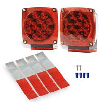 Wellmax 12V LED Submersible Trailer Lights, Left and Right Trailer Lights for Stop, Turn, and Signal Lights, for Under 80 Inch Boat Trailers, Truck, and RV
