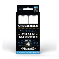 White Liquid Chalk Markers by VersaChalk - For Chalkboard Signs, Blackboards, Glass, Windows (Bold 4 White Markers)