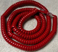 Red 25' Ft Handset Cord for ITT Cortelco Phone Phone Long 250047 2510e 255447 2500NDL 2554NDL 2500 2554 47 57MD Replacement Wall Curly Coil by DIY-BizPhones