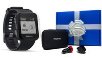 Garmin Approach S10 (Granite Blue) Beat Yesterday Gift Box Bundle | +HD Screen Protectors, PlayBetter USB Car/Wall Adapters & Protective Hard Case | Golf GPS Watch | 40,000 Worldwide Courses