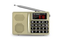 FM AM SW Pocket Radio with Headset Output, Stores Stations Automatically and All-Band Receiver with Best Reception, Support SD USB AUX MP3 Powered by Lithium Battery