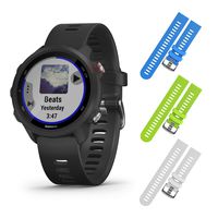 Garmin Forerunner 245 GPS Running Smartwatch with Included Wearable4U 3 Straps Bundle (Black Music 010-02120-20, Blue/Lime/White)