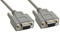 Amphenol CS-DSNULW19FF-005 DB9 Female to DB9 Female Null Modem Cable, No Handshaking, 5', Gray