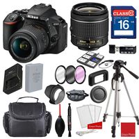 Nikon D5600 DX-Format Digital SLR w/AF-P DX NIKKOR 18-55mm f/3.5-5.6G VR Lens, Professional Accessory Bundle (17 Items)