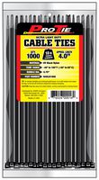 Pro Tie B4ULD1000 4-Inch Ultra Light Duty Standard Cable Tie, UV Black Nylon, 1000-Pack