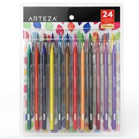ARTEZA Woodless Watercolor Pencils, Set of 24, Multi Colored Art Drawing Pencils, Great for Blending and Layering, Watercolor Techniques and Adult Coloring Books