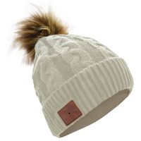 SoundBot¨ SB210 HD Stereo Bluetooth 4.1 Wireless Smart Beanie Headset Musical Knit Headphone Speaker Hat Speakerphone Cap,Built-in Mic (POM/Ivory)