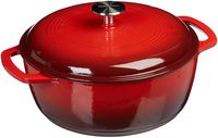 AmazonBasics Enameled Cast Iron Dutch Oven - 6-Quart, Red