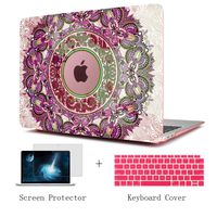 TwoL Case for MacBook Pro 15 Retina A1398, Ultra Slim Hard Shell Case Cover and Keyboard Skin Screen Protector Pink Mandala