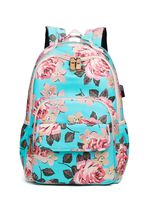 Leaper School Backpack Girls Bookbag Daypack USB Charging Port Water blue
