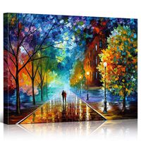 Rihe DIY Oil Painting Paint By Numbers Kits with Brushes and Acrylic Pigment for Adults Kids Beginner - Romantic Night 16x20 Inch(Wooden framed)