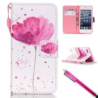 iPod Touch 5 / Touch 6 Case, Firefish Kickstand Card Slots Cash Holder Dual Layer Impact Resistant Case Cover with Wrist Strap Magnetic Snap Closure for Apple iPod Touch 5 / 6